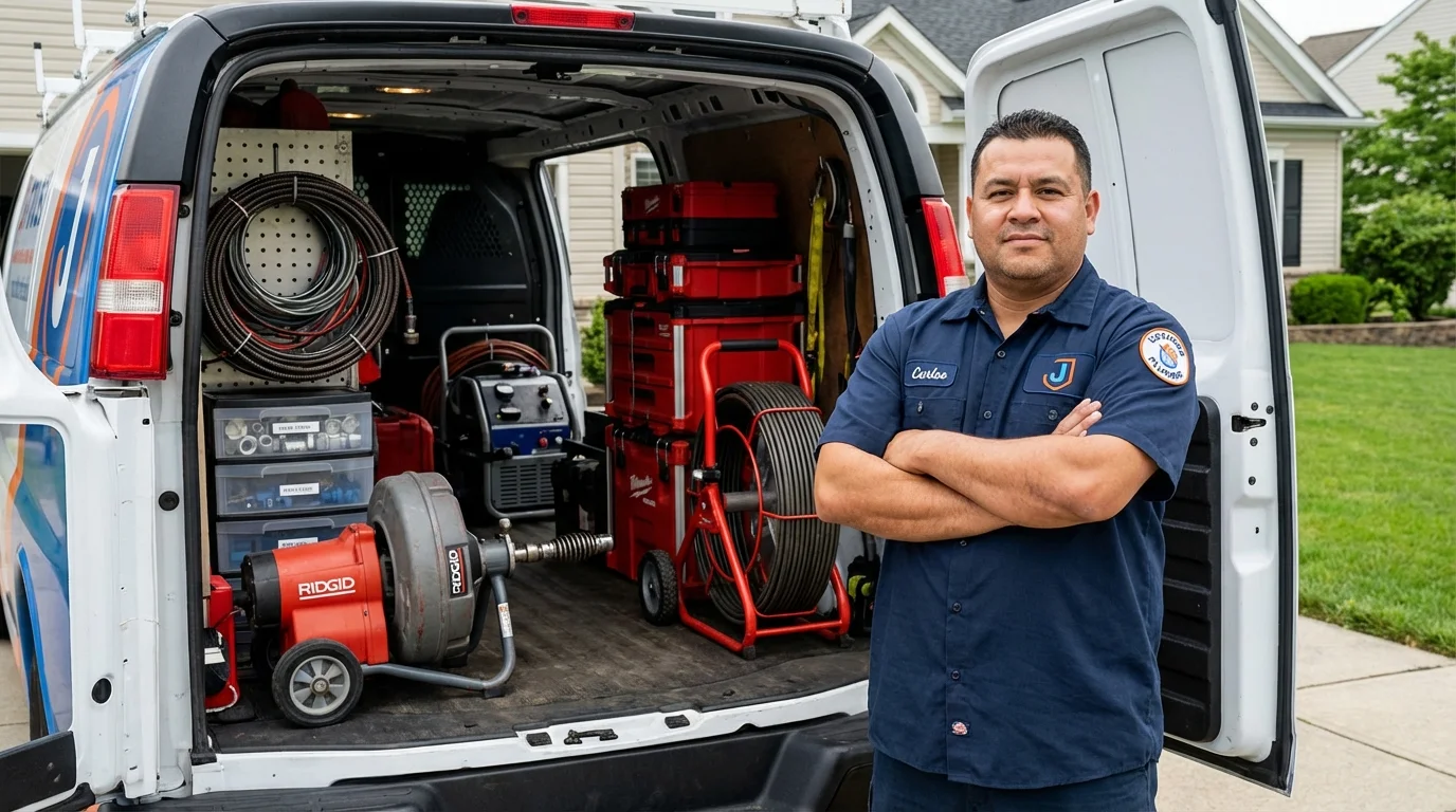 Professional drain cleaning equipment and Johns Plumbing LLC plumber in Calvert City
