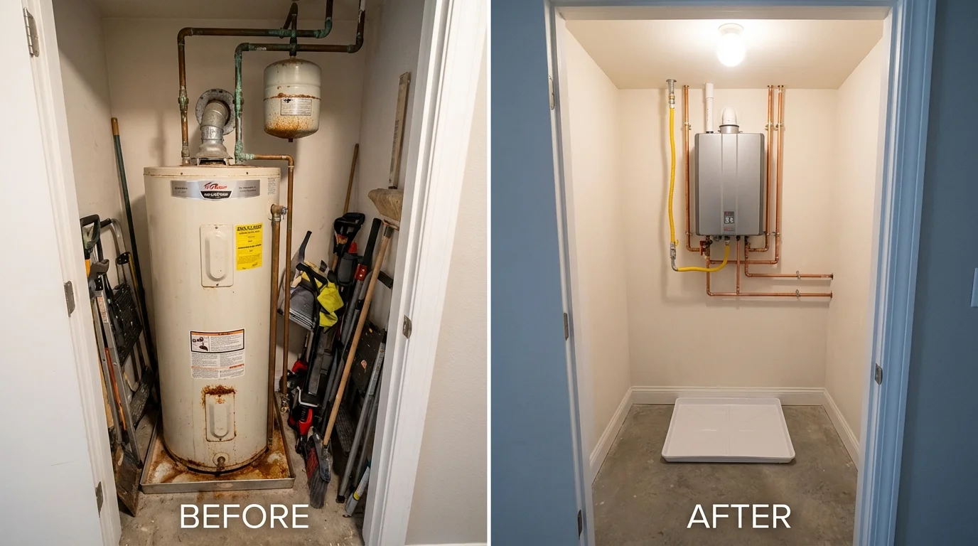 Tank water heater versus wall-mounted tankless unit comparison for Calvert City, KY homeowners