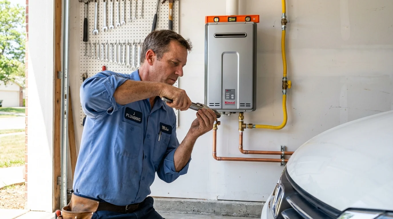 Tankless water heater installation by a Johns Plumbing LLC plumber in Calvert City